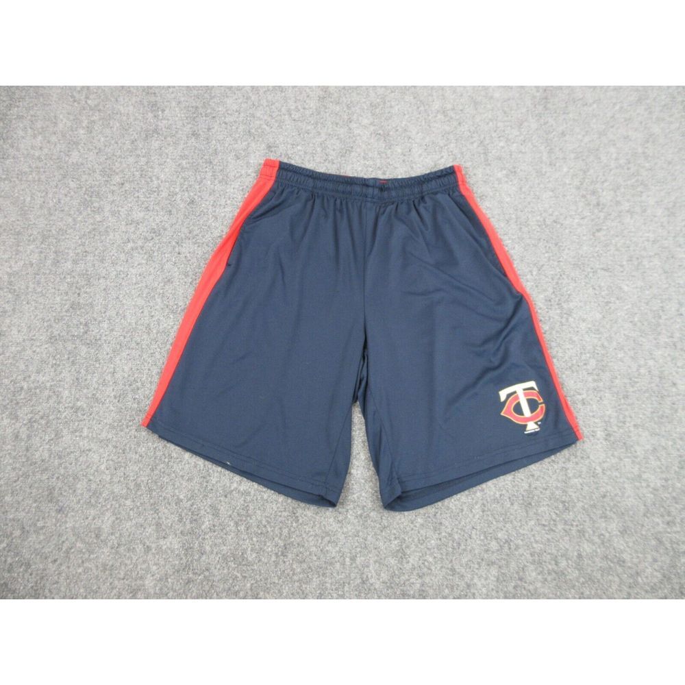 Minnesota Twins Shorts Mens Large Blue Red Athletic MLB Baseball‎ Logo Fanatics